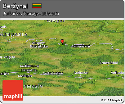Satellite Panoramic Map of Beržynai