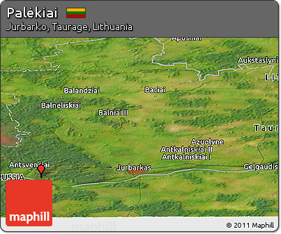 Satellite Panoramic Map of Palėkiai