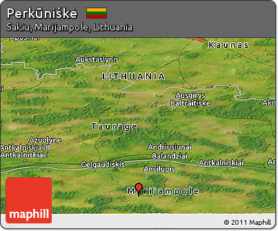 Satellite Panoramic Map of Perkūniškė