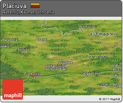 Satellite Panoramic Map of Plačiuva