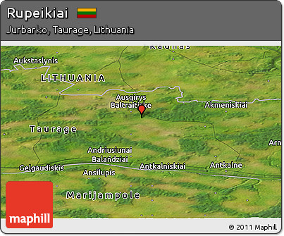 Satellite Panoramic Map of Rupeikiai