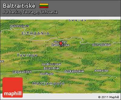 Satellite Panoramic Map of Baltraitiškė
