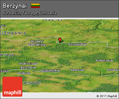 Satellite Panoramic Map of Beržynai