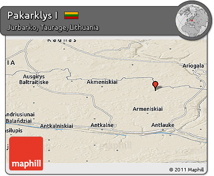 Shaded Relief Panoramic Map of Pakarklys I