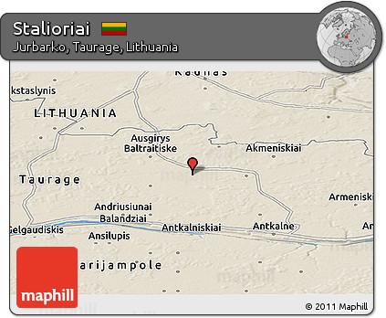 Shaded Relief Panoramic Map of Stalioriai