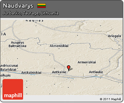 Shaded Relief Panoramic Map of Naudvarys