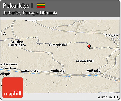 Shaded Relief Panoramic Map of Pakarklys I