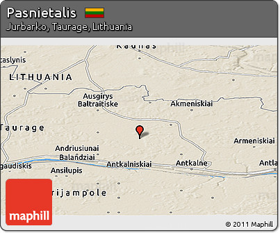 Shaded Relief Panoramic Map of Pasnietalis