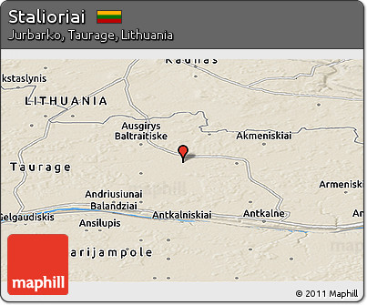 Shaded Relief Panoramic Map of Stalioriai