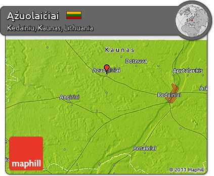 Physical 3D Map of Ąžuolaičiai