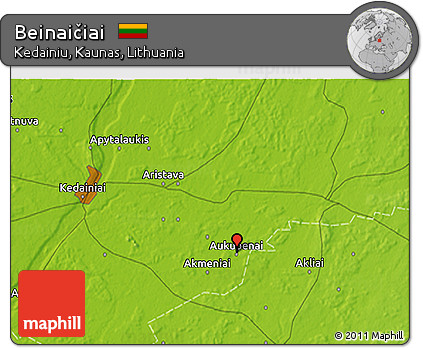 Physical 3D Map of Beinaičiai
