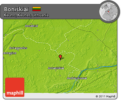 Physical 3D Map of Boniškiai