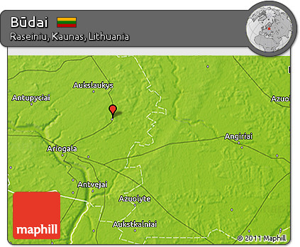 Physical 3D Map of Būdai