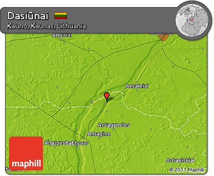 Physical 3D Map of Dasiūnai