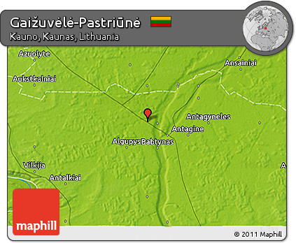 Physical 3D Map of Gaižuvėlė-Pastriūnė