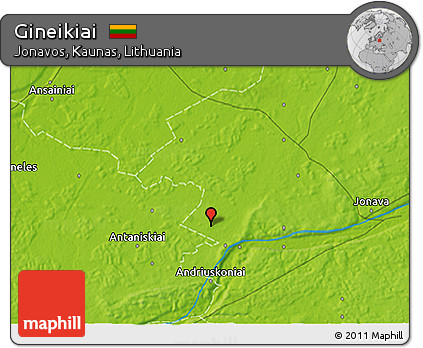 Physical 3D Map of Gineikiai