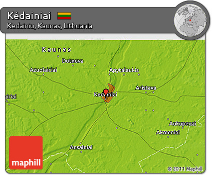 Physical 3D Map of Kėdainiai