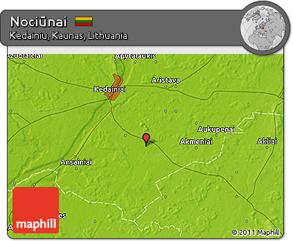 Physical 3D Map of Nociūnai