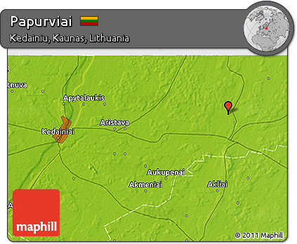 Physical 3D Map of Papurviai