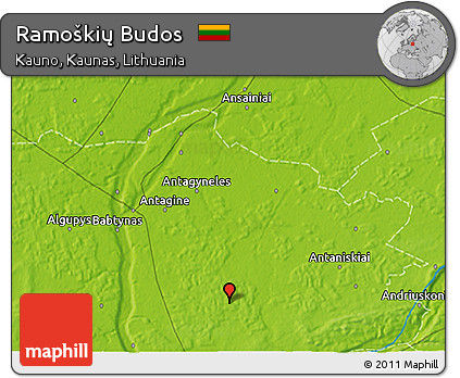 Physical 3D Map of Ramoškių Budos