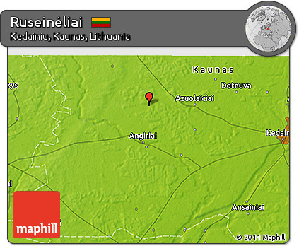 Physical 3D Map of Ruseinėliai