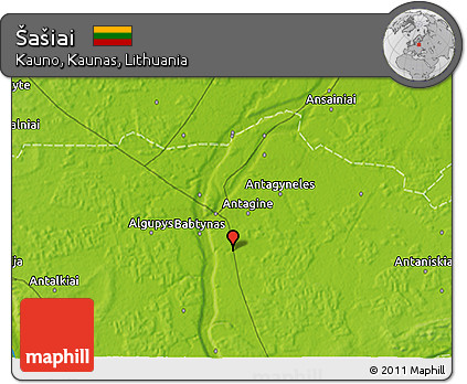 Physical 3D Map of Šašiai
