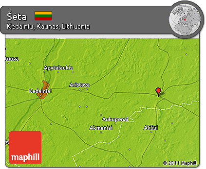 Physical 3D Map of Šėta