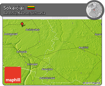 Physical 3D Map of Sokaičiai