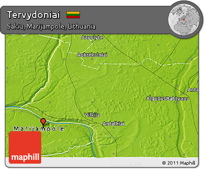 Physical 3D Map of Tervydoniai