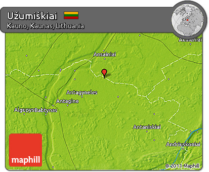 Physical 3D Map of Užumiškiai