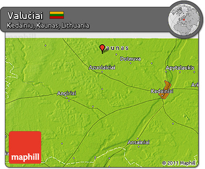 Physical 3D Map of Valučiai