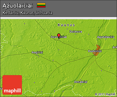 Physical 3D Map of Ąžuolaičiai