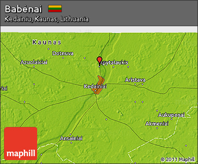 Physical 3D Map of Babėnai