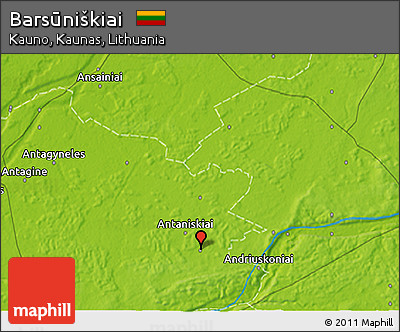 Physical 3D Map of Barsūniškiai