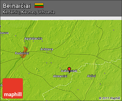 Physical 3D Map of Beinaičiai