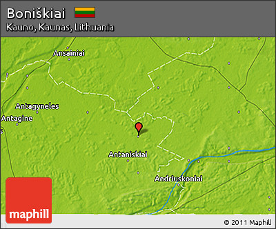 Physical 3D Map of Boniškiai