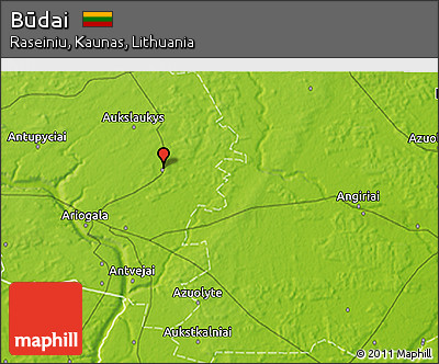 Physical 3D Map of Būdai