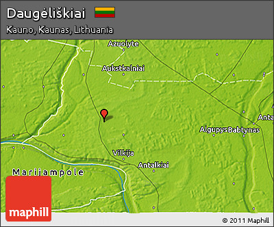 Physical 3D Map of Daugėliškiai