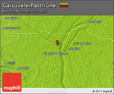 Physical 3D Map of Gaižuvėlė-Pastriūnė