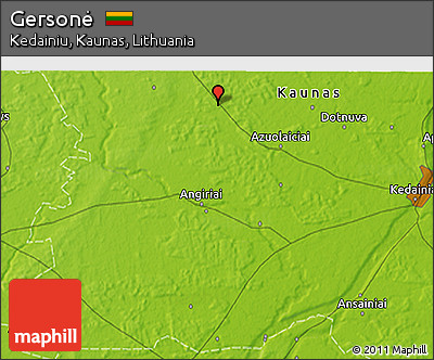 Physical 3D Map of Gersonė