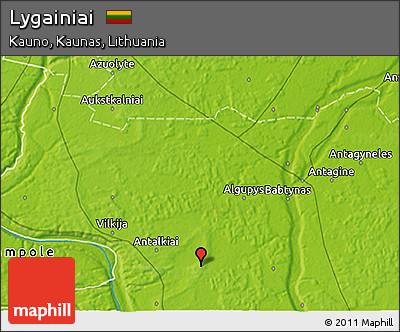 Physical 3D Map of Lygainiai