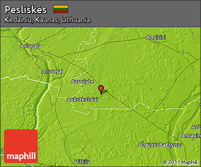 Physical 3D Map of Pesliškės