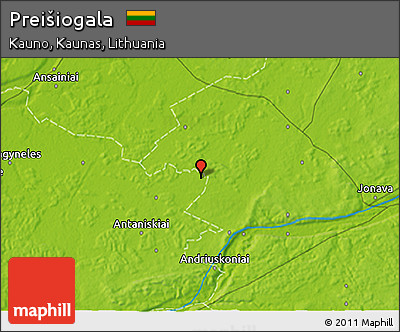 Physical 3D Map of Preišiogala
