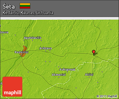 Physical 3D Map of Šėta