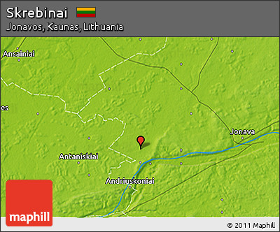 Physical 3D Map of Skrebinai