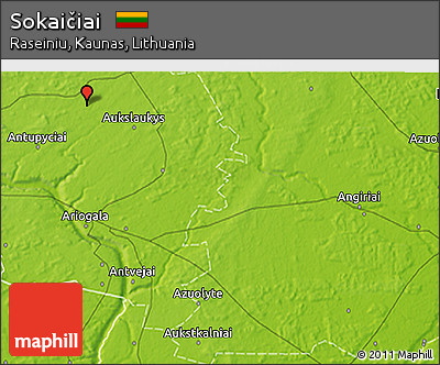 Physical 3D Map of Sokaičiai