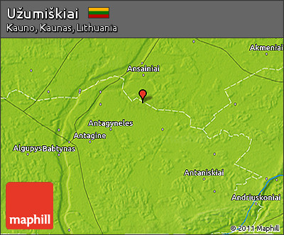 Physical 3D Map of Užumiškiai