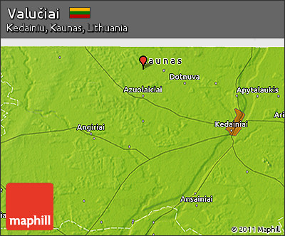 Physical 3D Map of Valučiai