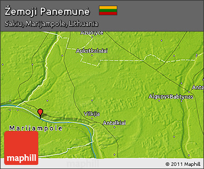Physical 3D Map of Žemoji Panemunė