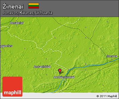 Physical 3D Map of Žinėnai